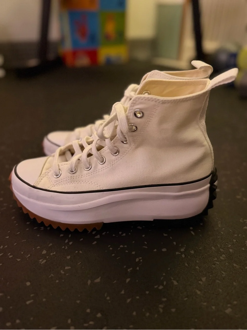Converse Women's White High-Top Platform Canvas Sneakers with Gum Outsole